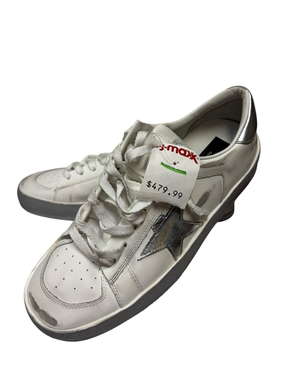 NWT Golden Goose White & Silver Star Low-Top Stardan Sneaker Rare Size 11/41 - Picture 10 of 15